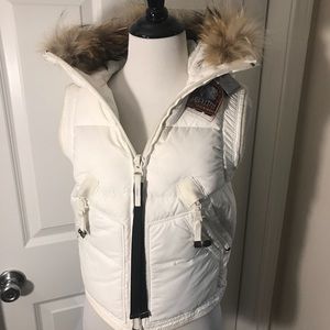 Parajumpers White Vest Fur